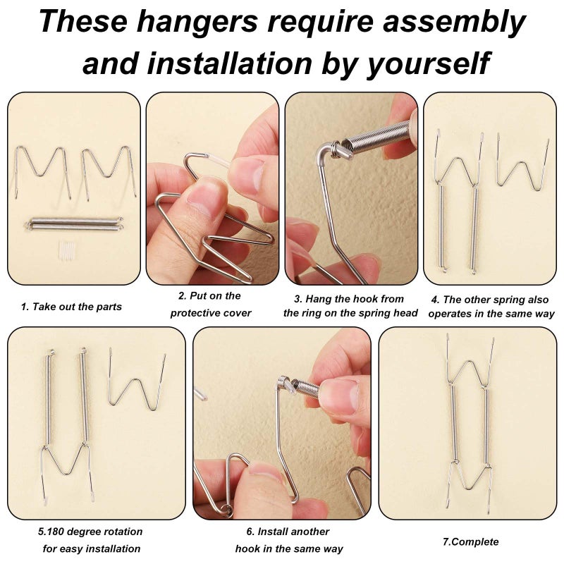 NQEUEPN 3 Pack Plate Hangers for The Wall  6/8/10 Inch Plate Wall Holder Stainless Steel W-Shaped Plate Hooks Vertical Plate Display Wall Mount for Decorative Plates Antique Arts (Silver) - Image 4